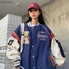 Deeptown Vintage Bomber Jacket Women Harajuku Varsity Baseball Jackets Korean Fashion College Uniform Oversized Streetwear Y2k HKD230815