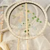 Decorative Figurines Kids Translucent Embroidery Circular Fan Long Handle Palm Dance Chinese Style Hanfu Tang Costume Decoration