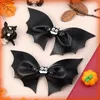 Hårtillbehör 2st Halloween Bat Clips Leather Black Devil Wings Hairpins Women Girls Costume Cosplay Party