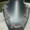 Diamond Miami Cuban Link Kette Halskette Hip Hop Moissanit schwere kubanische Kette 925 Sterling Silber Kreuz kubanische Verknüpfungskette