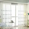 Rideau européen brodé en tulle blanc, pour salon, chambre à coucher, fenêtre, voilages, décoration de maison