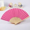 Estatuetas decorativas fãs de mão de casamento papel fã branco portátil chinês bambu dobrando para solteira de solteira suprimentos de festa decoração de casa decoração