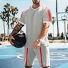 Mens Tracksuits Tshirt Set Fashion Summer Men Casual Jogging Training Suit Short Sleeves TshirtShorts Pants Clothes 230815