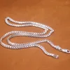 Zincirler Gerçek 925 STERLING Gümüş Zincir Kadın Erkekler 4mm Curb Link Kolye 20inch Istakoz tokası /18g