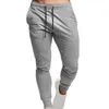 Calça masculina Little House Big Chinos Slim Fit Sports Casual Cor sólida Versátil Executar treinamento Fitness