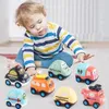 Diecast Model Baby Toy Pull Back City Trucks fordon Bilfriktion Powered Push and Go For Toddlers Boys Girls 1 2 3 Years 230814