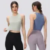 Aktive Hemden mit Logo Frauen rippten massiv Yoga T-Shirts Fitness Tanktops Workout Weste Training ärmellose Fitnessstudio Sport T-Shirt ohne Pads