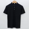 Men's Polos Super 120s Men Polo Shirts Mercerized Cotton Summer Plain Tops O Neck T Shirt Short Sleeve Casual Mens Clothing