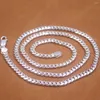 Zincirler Gerçek 925 STERLING Gümüş Zincir Kadın Erkekler 4mm Curb Link Kolye 20inch Istakoz tokası /18g