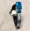 40mm Mens 시계 Sapphire Glass 고무 팔찌 자동 이동 기계식 스카이 블루 다이얼 슈퍼 빛나는 방수 손목 시계
