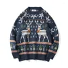 Męskie swetry vintage świąteczny sweter mężczyźni mężczyźni kobiety pullover jesienne pull homme hiver homens duże akademia estetyczne anime