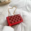 Cross Body Mini Rhinestone Bag Women's 2023 Summer New Network Red Sparkling Small Square Bag Versatile Chain Crossbody Mouth Red Bag caitlin_fashion_bags