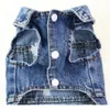 Oude jean kleine hond kleding puppy hondenjasje vest cowboy huisdier jas gat madeliefje geborduurde kleding voor small257b