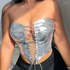 Serbatoi da donna Y2K sexy Lady Shiny Silver Gold Corset Bustiers Donne PU Croona di pelle Sfrignitura Slide in vita a basso taglio Curva Shaper