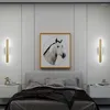 Lampy ścienne Nordic LED minimalistyczny długi pasek czarny złoty lampy tło do salonu sypialnia