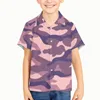 Camicie casual da uomo modello mimetico per bambini bambini hawaiano camicia hawaiane stampe estate spiaggia manica corta luau tops vacanza