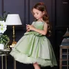 Girl Dresses Girls Formal Evening Prom for Weddings Bow Mesh Dress Princess Costume Birthday Party Jurk 4-10 jaar Vestidos 2023