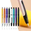 Fountain Pens Majohn A2 Resin Press Pertain Pen قلم Retractable EF NIB 0.4 مم مع محول لمستلزمات Schools Offcie كتابة أقلام هدايا 230814