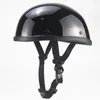 Motorcykelhjälmar Halva hjälmhoppare Biker Pilot Vintage Open Face Moto Motocicleta Capacete Casco Casque Black