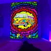 Tapestries UV Reactive Psychedelic escent Tapestry Mandala Home Decor Wall Hanging Witchcraft Skull Spaceman Bright Under Blue Light 230815