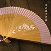装飾的な置物ジシャン折りたたみファン6インチの中国の竹シルク小さな贈り物日本の綿とリネン