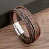 Bedelarmbanden kruisontwerp lederen armband voor mannen 19/20/23 cm handgeweven meerlagige punkbangen mode sieraden geschenken