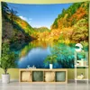 Takestries River Mountain View Tapestry Parede pendurada Natureza Paisagem Hippie Bedroom Sala Decoração de parede R230815