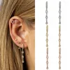 Серьги обручи элегантность подвесной золотой цвет для женщин мода Cz Rose Tassel Chain Piercing Ear Disterry Kae352