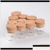 Opslagflessen Potten 10 ml Kleine testbuis met kurkstopkruidcontainer 2440 mm DIY Craft Transparante rechte glazen fles HHA15 DHYT0