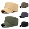 Boll Caps Spring Autumn Flat Top Washed Cotton Military Female Baseball Hat Vintage Cadet Army Hats Casual Cap 2023