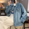 Men's Jackets Black Denim Short Jacket Men Jeans Jacket Coats Casual Windbreaker Pockets Overalls Bomber Streetwear Man Clothing Outwear 230815