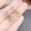 Dangle Küpeler Doğal Gerçek Peridot veya Topaz Damla Küpe 5 7mm 0.7Ct 2pcs Taş 925 STERLING Gümüş Güzel Takı Erkekler Kadınlar T236105