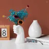 Vaser 4 st/parti modern blomma vas keramisk potten vit arrangemang nordisk stil hemdekoration prydnad