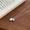 Pendant Necklaces Minimalist Trendy Shiny Faux Pearl Ladies Necklace Hypoallergenic Elegant Fashion Jewelry