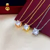 Gold chains designer jewlery diamond necklace for woman charm stainless steel jewellery Non fading Four Claw Diamond Pendant Clavicular Chain Silver Love Necklace