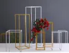 10PCS Gold Flower Vase White Flower Stand Column Stand Metal Road Lead Wedding Centerpiece Flower Rack For Event Party Wedding DecorationZZ