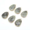 Hänge halsband naturliga halvädelar sten oval form flash labradorite charms för smycken tillverkning diy halsband tillbehör grossist