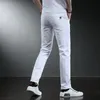 Men s Jeans 7 Styles White Slim Advanced Stretch Skinny Embroidery Decoration Denim Trousers Male Brand Clothes 230814