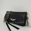 Zadig Voltaire ZV Kains Bags Designer Wings Wings Diamond ironerende vrouw Bag vrouwen schoudertas klinknagel handtas crossbody portemonnee lederen kruisketen handtassen