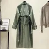 Women's Trench Coats UK marka moda 2023 jesień jesień swobodny podwójny piersi prosty klasyczny płaszcz z paskiem elegancka żeńska wiatrak 230814