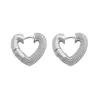 Hoop örhängen mode -försäljning av retro metall hjärtformad geometriska öronspännetillbehör