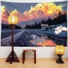 Tapestries Sunset Painting Tapestry Wall Hanging Modern Minimalist Style Art Bedroom Decor Background