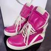 Scarpe eleganti per donne rosee stivali caviglie vera sneakers in pelle vera elmette di calzature da ragazza di grandi dimensioni da donna di grandi dimensioni x230519