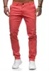 Men's Pants Casual Mens Slim Fit Long Trousers For Men Solid Color Skinny Fashion Suits Pant One Piece Straight Male