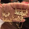 Naszyjniki wiszące 3D niestandardowe nazwisko Naszyjka łańcuch liny spersonalizowane dla kobiet na tabliczce znamionowe biżuteria dar matki 230814