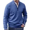 Herrtröjor Cashmere Zipper Basic tröja Vinterfleece tjockare halvturtleneck varm pullover kvalitet man slim 230814