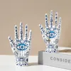 Decorative Objects Figurines Eye of Fatima Jewelry Display Holder Ceramic Mannequin Hand Stand Designed for Necklaces Bracelets Rings 230815