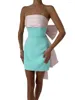 Casual Dresses Womens Super Bowknot Strapless Mini Tube Dress Boat Neck Off Shoulder Princess Bodycon Party Prom