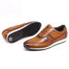 Klädskor stora storlekar mode män äkta läder casual business oxford sneakers bekväm andningssport platt man 230814
