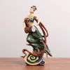 Estatuetas decorativas chinesas dunnhuang feminino feminino ornamentos femininos resin zen deusa estátua artesanato em decoração de decoração de escritório